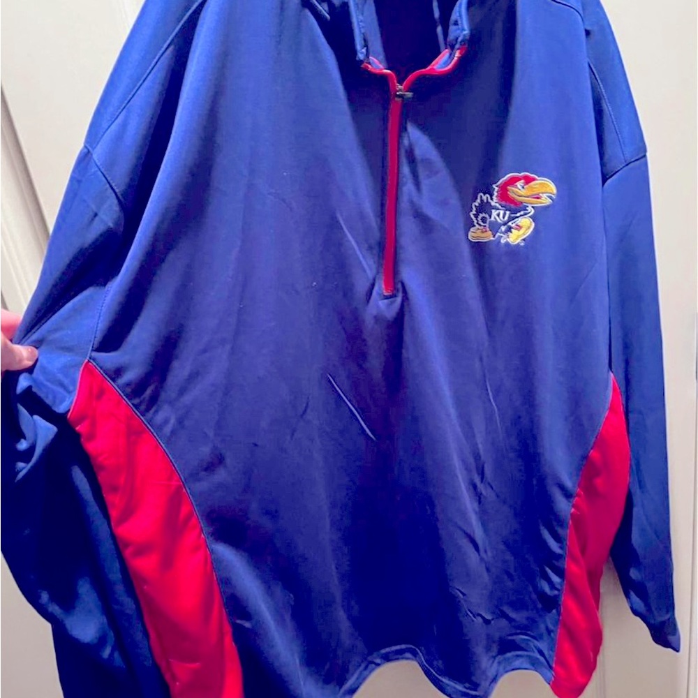 NWT -Mens 4xL Kansas Jayhawks 3/4 zip